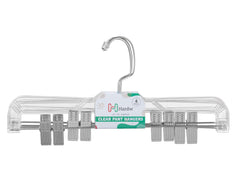 Carton of Plastic Pant Skirt Hangers with Clips (Carton includes 24 sets of 4 Pcs)-1