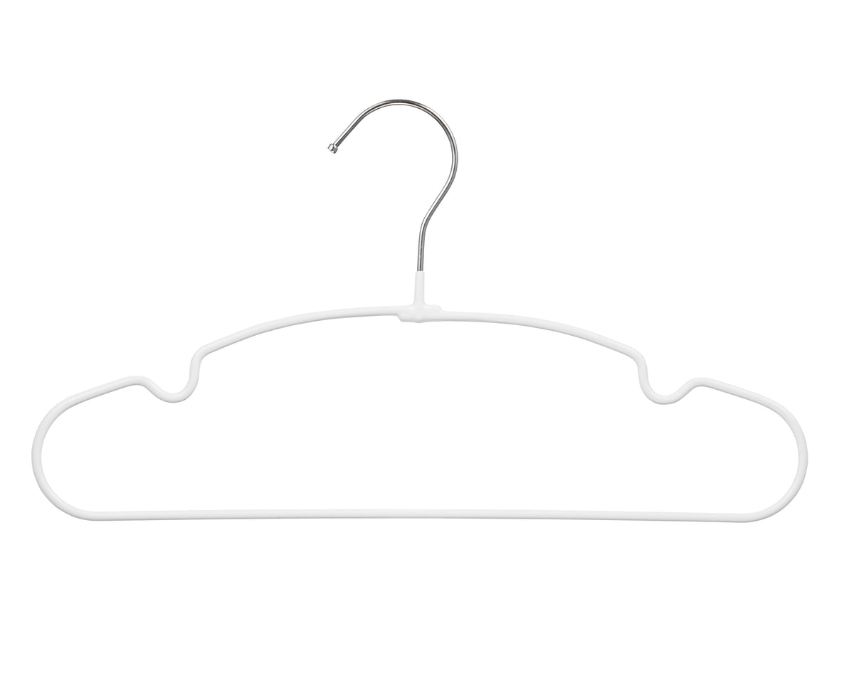 Carton of Kids White Metal Hangers with PVC Coded Anti-Slip (Carton is 40 Sets of 10 Pcs)-1