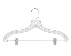 Crystal Plastic Hanger With Clip (Carton Includes 24 Sets of 4 Pcs)