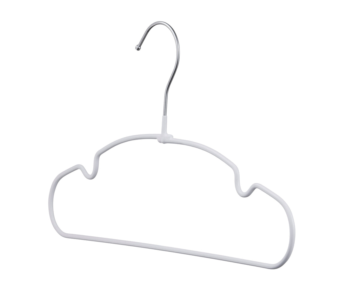 Carton of Kids White Metal Hangers with PVC Coded Anti-Slip (Carton is 40 Sets of 10 Pcs)-2