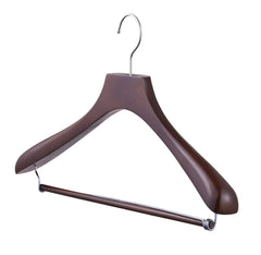 Carton of Wooden Suit Coat Hanger With Lock Bar Mahogany (Carton Includes 30 sets of 1 Pcs)
