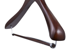Carton of Wooden Suit Coat Hanger With Lock Bar Mahogany (Carton Includes 30 sets of 1 Pcs)
