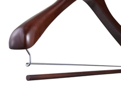 Carton of Wooden Suit Coat Hanger With Lock Bar Mahogany (Carton Includes 30 sets of 1 Pcs)