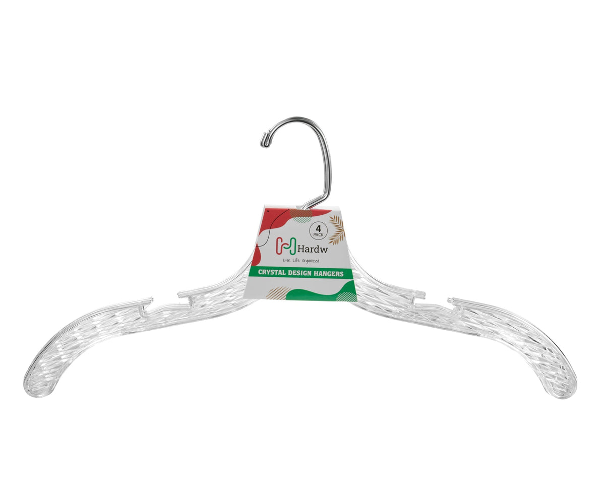 Crystal Plastic Hangers (Carton Includes 24 Sets of 4 Pcs)-1