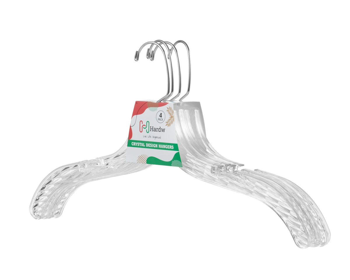 Crystal Plastic Hangers (Carton Includes 24 Sets of 4 Pcs)-0