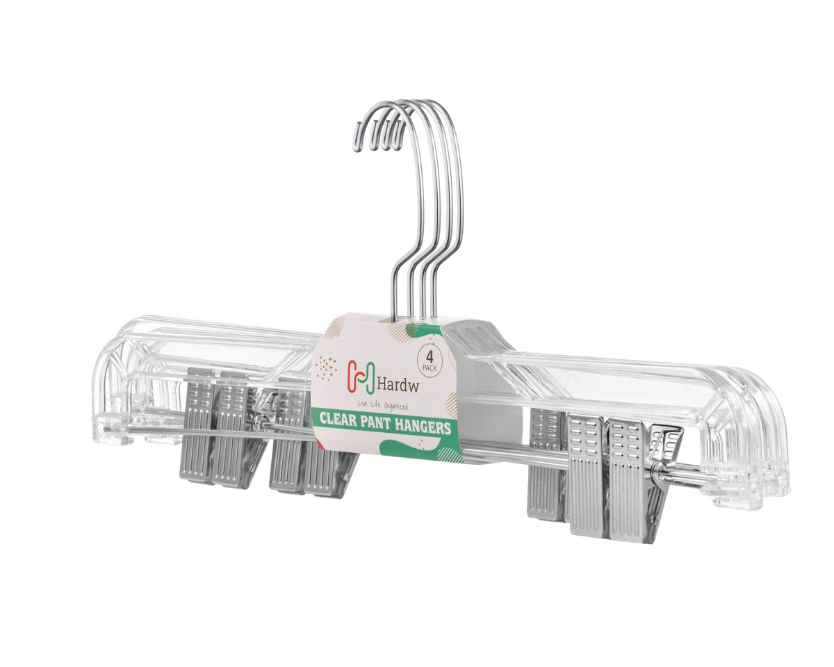 Carton of Plastic Pant Skirt Hangers with Clips (Carton includes 24 sets of 4 Pcs)-0