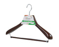 Carton of Wooden Suit Coat Hanger With Lock Bar Mahogany (Carton Includes 30 sets of 1 Pcs)
