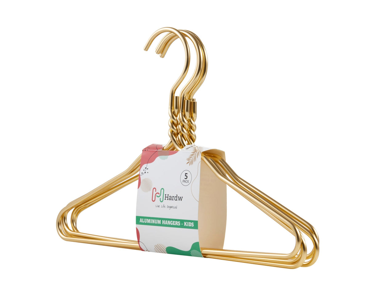 Carton of Kids Gold Aluminum Hanger (Carton of 30 Sets of 5 pcs)-0