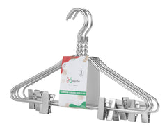 Silver Aluminum Hanger With Clips (5 Pack)-0