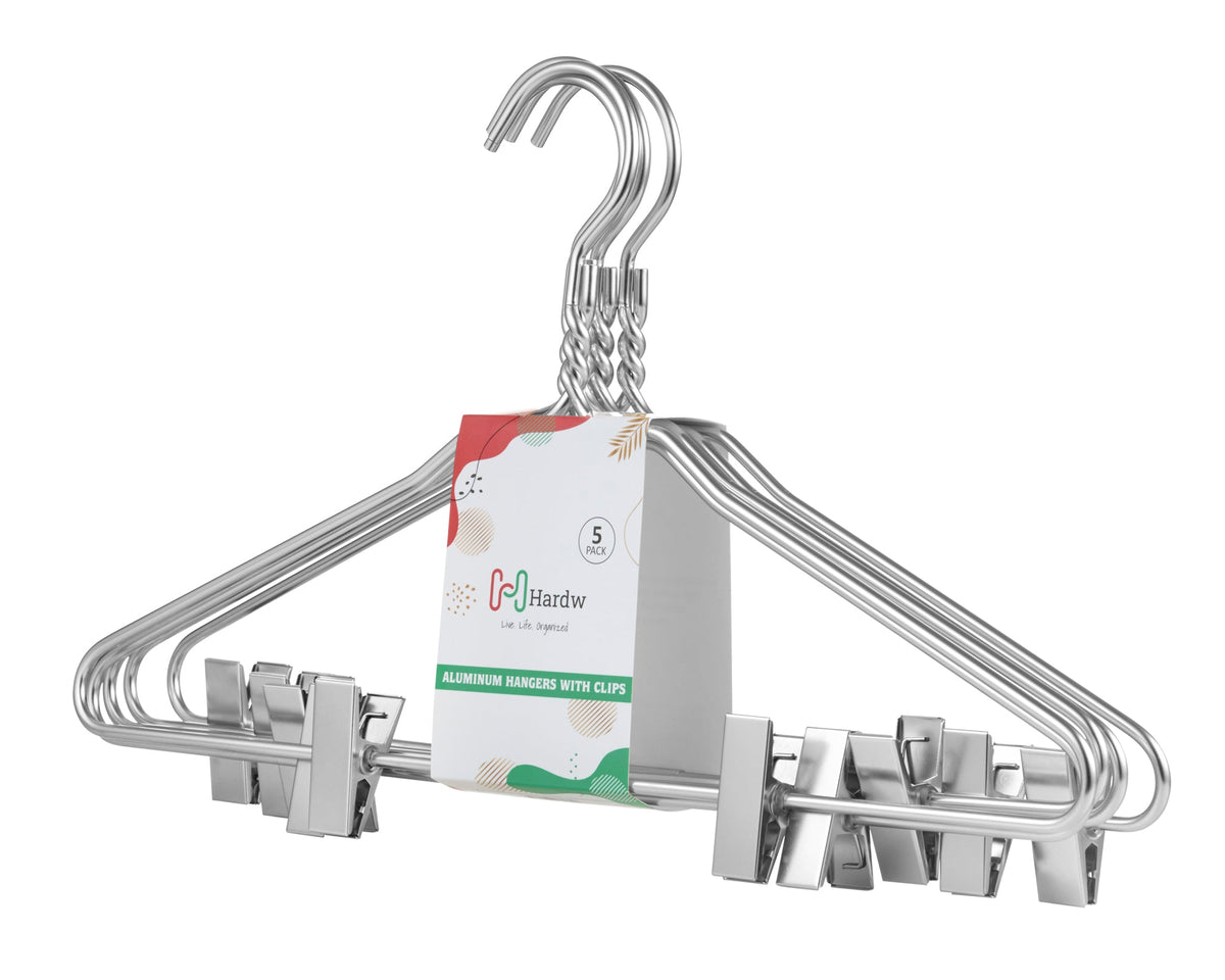 Silver Aluminum Hanger With Clips (5 Pack)-0