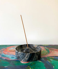 Incense Holder - Black Marble-4