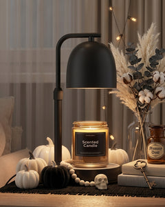 Matte Black Dimmable Candle Warmer Lamp with Timer & Adjustable Height