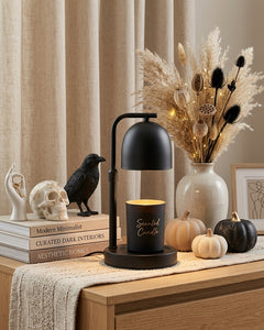 Matte Black Dimmable Candle Warmer Lamp with Timer & Adjustable Height