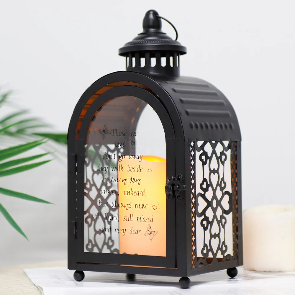 11'' High Memorial Lantern(Black)-0
