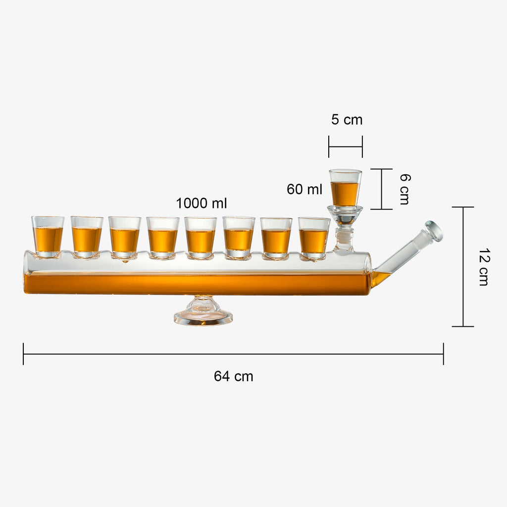 Menorah Decanter Set - Decanter & 8 Piece Shot Glass Set - 34 OZ-4