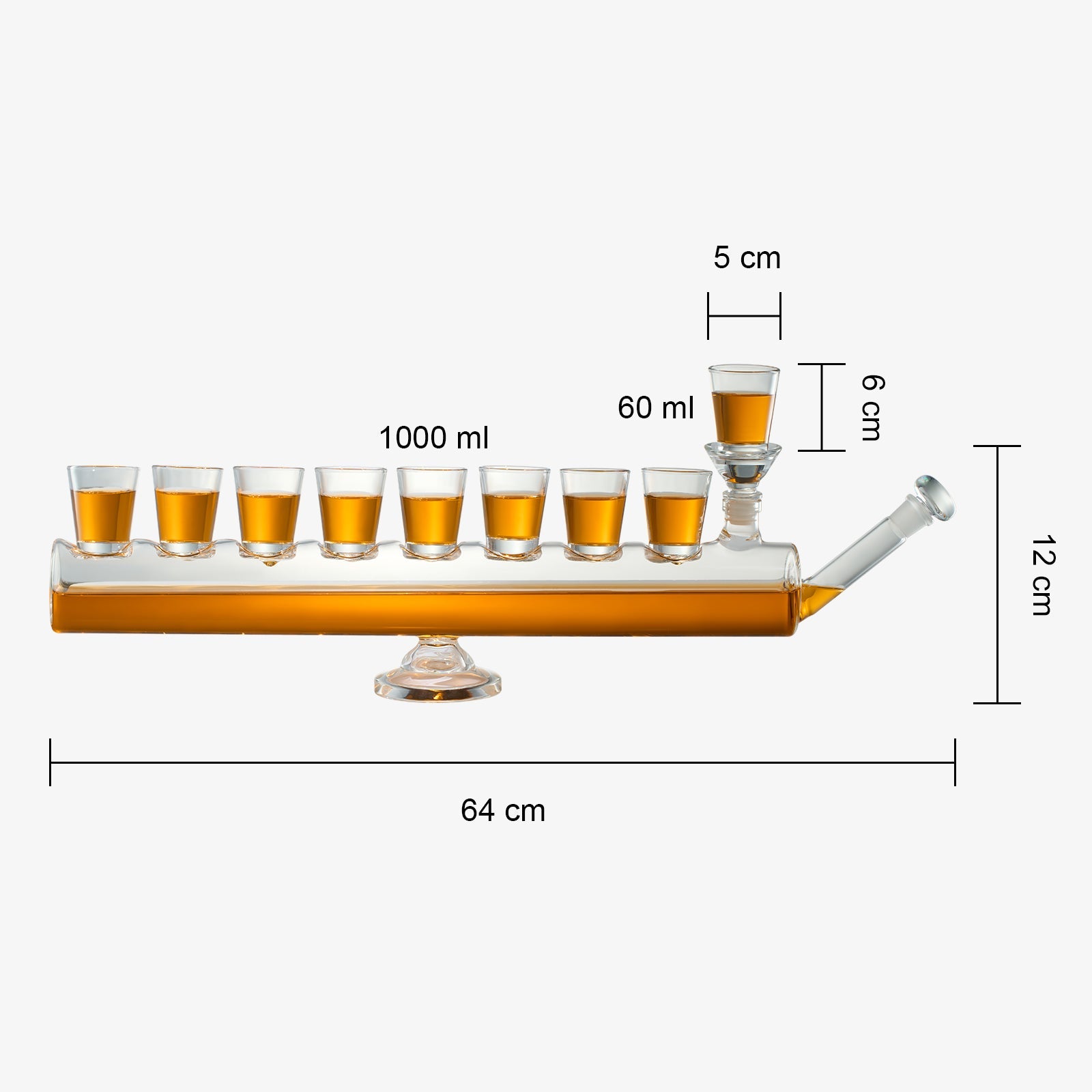 Menorah Decanter Set - Decanter & 8 Piece Shot Glass Set - 34 OZ-4
