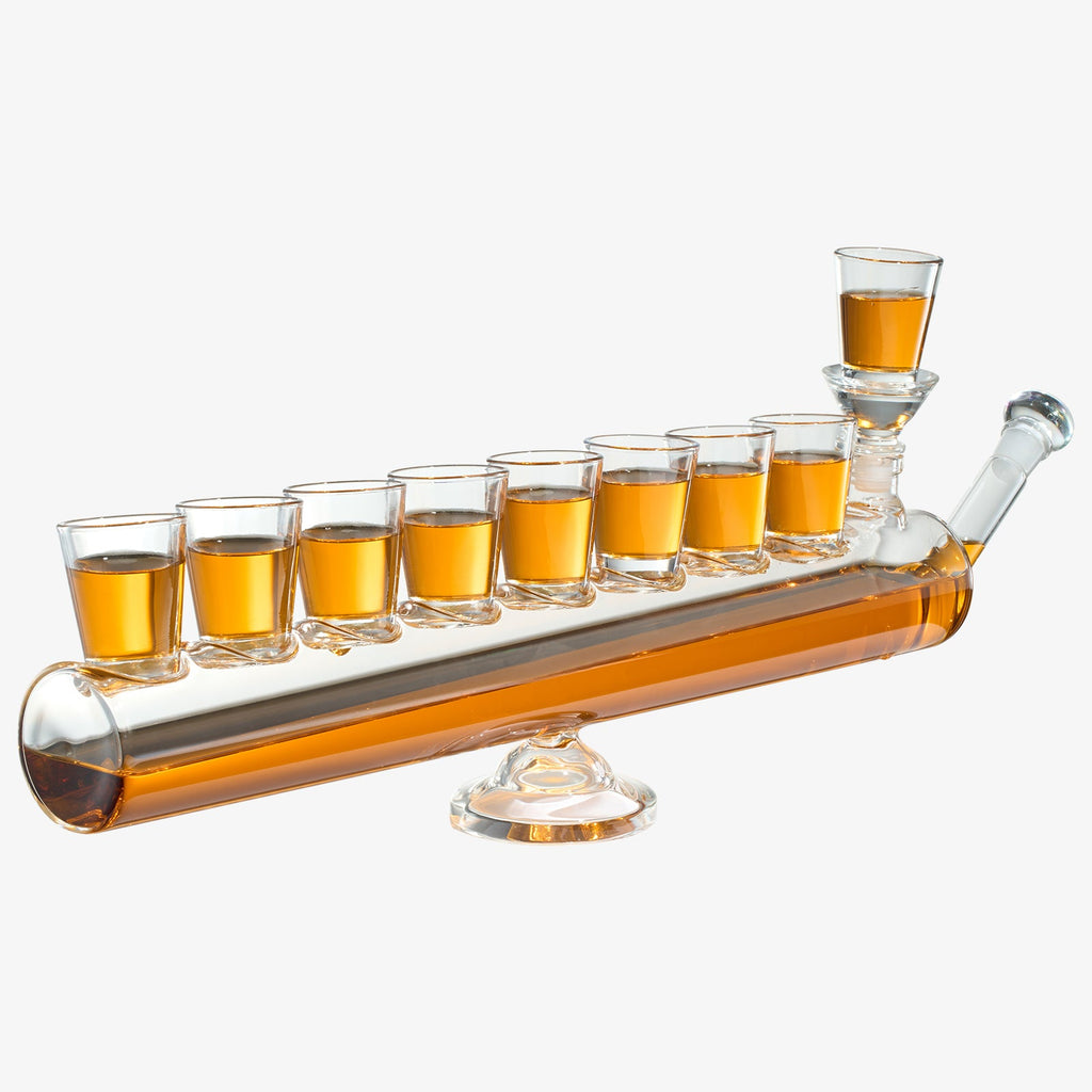 Menorah Decanter Set - Decanter & 8 Piece Shot Glass Set - 34 OZ-3
