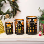 7" H Etched Metal Candle Holder Village Decorations-0
