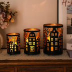 7" H Etched Metal Candle Holder Village Decorations-2