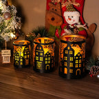 7" H Etched Metal Candle Holder Village Decorations-4