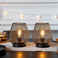 Set of 2- 6.5''H Metal Table Lamps (Brown)-0