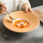 Aurelian Radial 10-Inch Fine Ceramic Hat Plate – Sculptural Fine Dining Series-3
