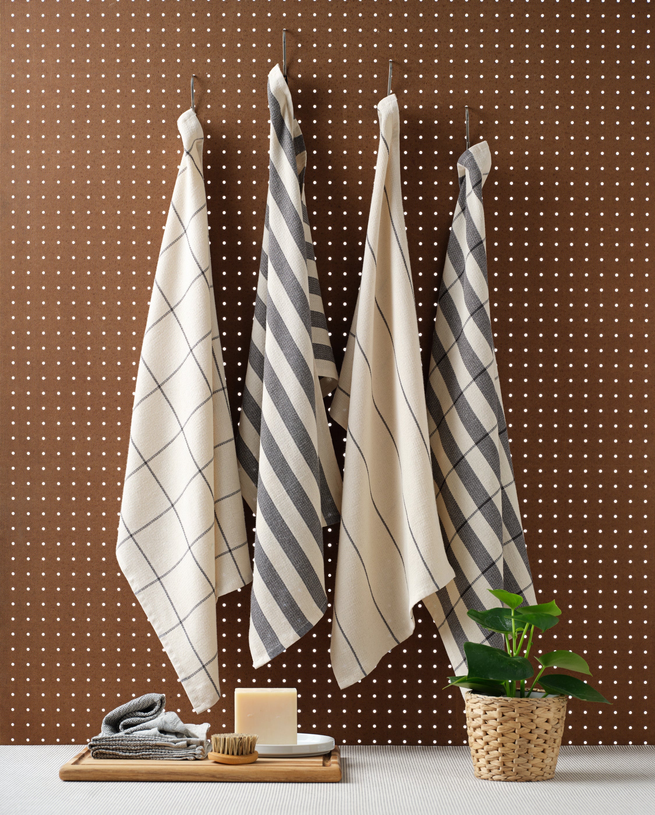 Cotton Kitchen Towels, Set of 4-5