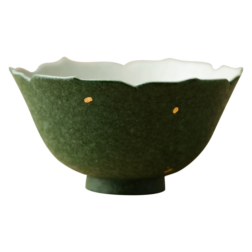 Handmade Green Ceramic Teacup with Scalloped Rim – 50ml Traditional Chinese Tea Cup-4