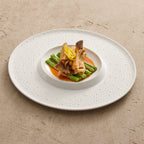 Textured Rim Porcelain Dinner Plate | Inner Coupe Fine Dining Plate-2