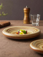 Handcrafted Spiral Stoneware Plate – Shallow Round Dish for Pasta or Salad-4