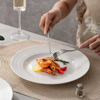 Ribbed Rim Shallow Plate — Refined Fine Dining Presentation-3