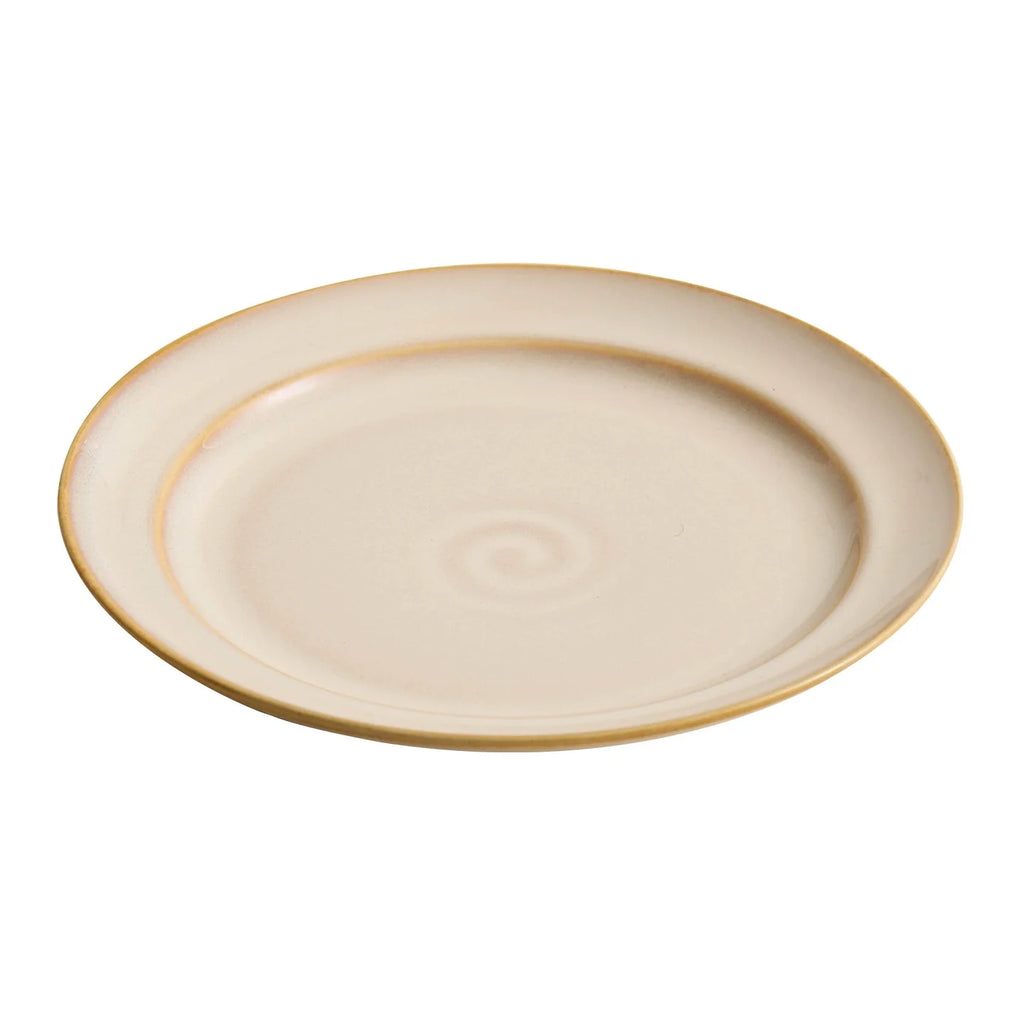 Artisanal Cloud-Pattern Kiln-Glazed Round Plate – Horizon Series-4