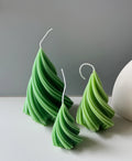 Swirling Christmas Tree Candles | Sculptural Holiday Décor