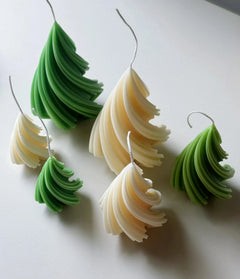 Swirling Christmas Tree Candles | Sculptural Holiday Décor