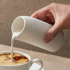 Minimalist Textured Ceramic Cup – 245ml White Modern Drinkware-1