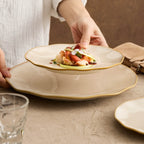 Artisanal Wavy-Edge Kiln-Glazed Shallow Plate – Horizon Series-3