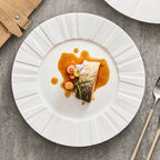 Origami Texture Ceramic Dinner Plate – Minimalist White Porcelain Series-3