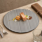 Black & White Geometric Ceramic Dinner Plate – 10.25" Modern Tableware-2