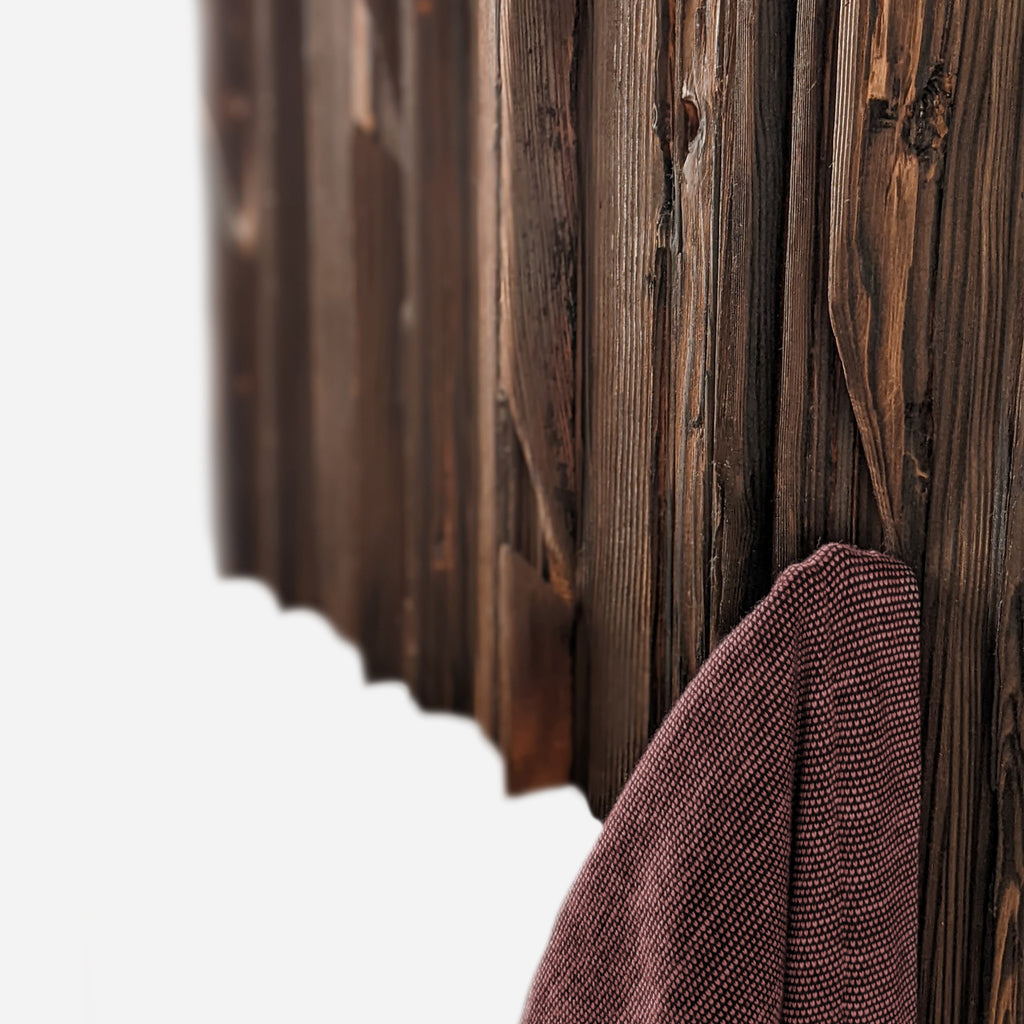 Sculptural Wooden Wall Coat Rack