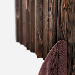 Sculptural Wooden Wall Coat Rack