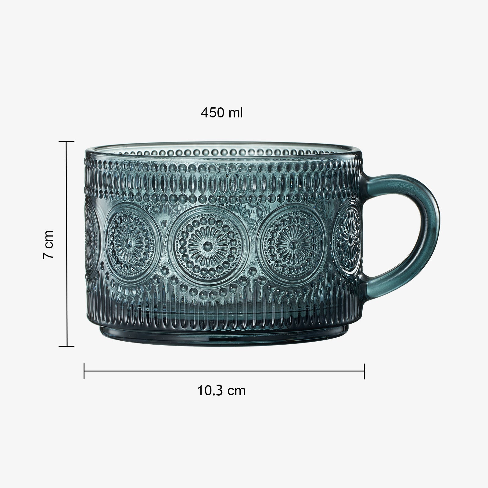 Colored Vintage Coffee Mug Set | Set of 4 | 15oz (Muted)-3