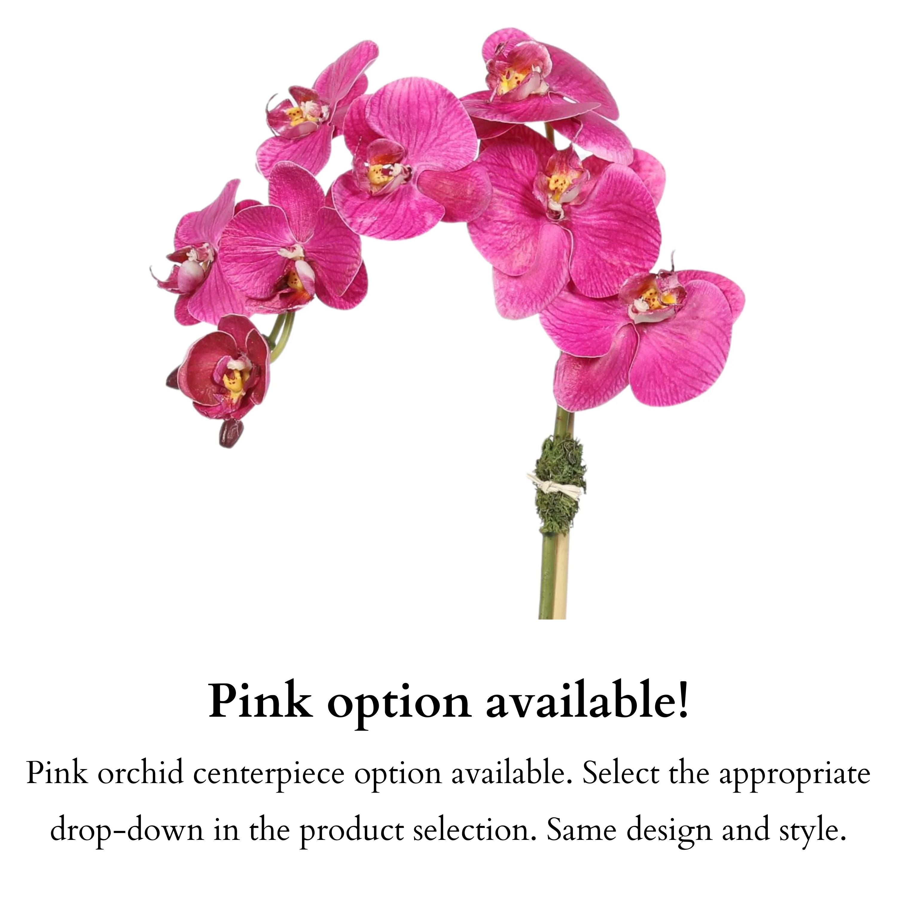 Faux Orchid Arrangement in Matte Gold Planter-2