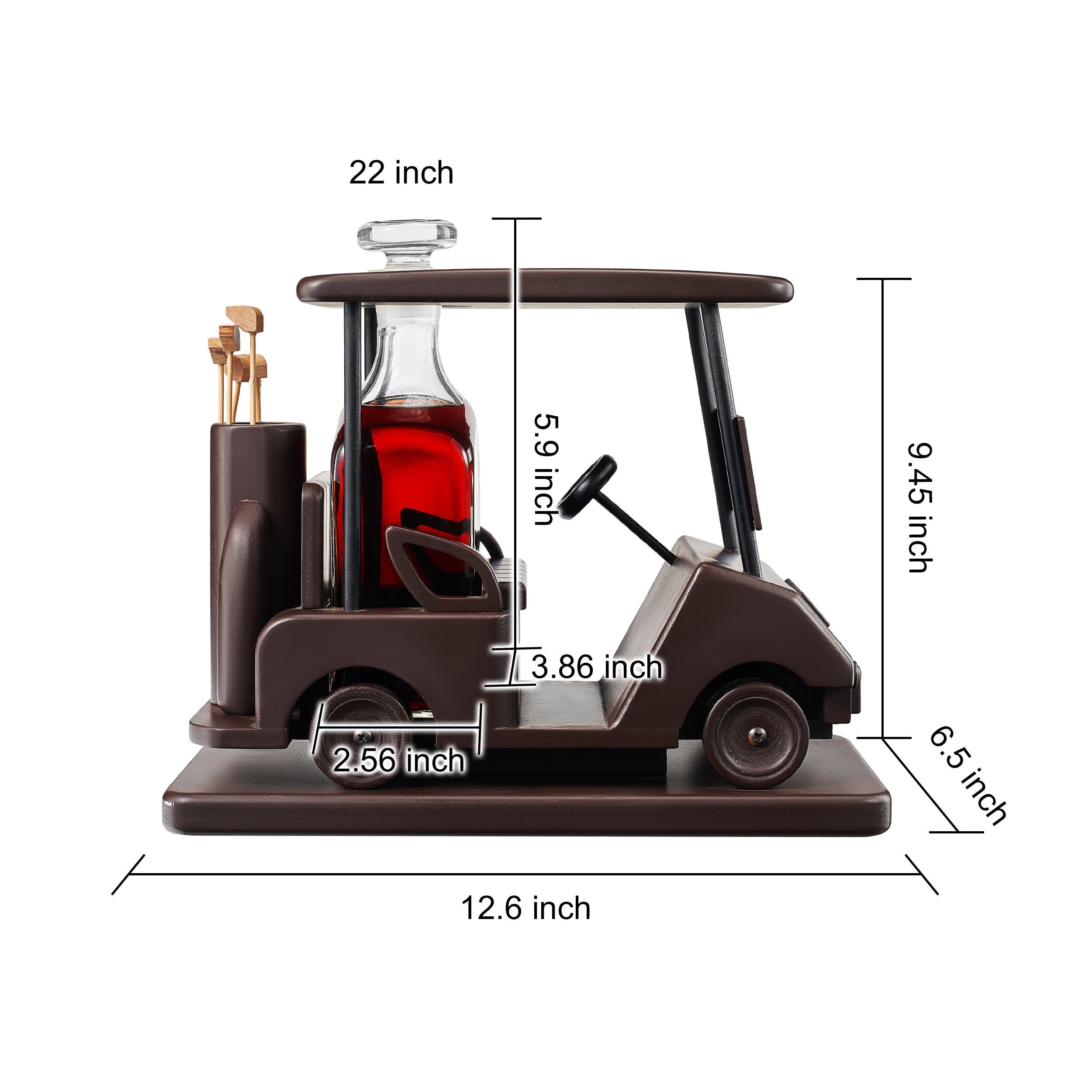 Golf Decanter Whiskey Decanter - (600ml Decanter)-4
