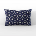 Plutus Navy Beige Nautical Dot Dots Luxury Throw Pillow-3