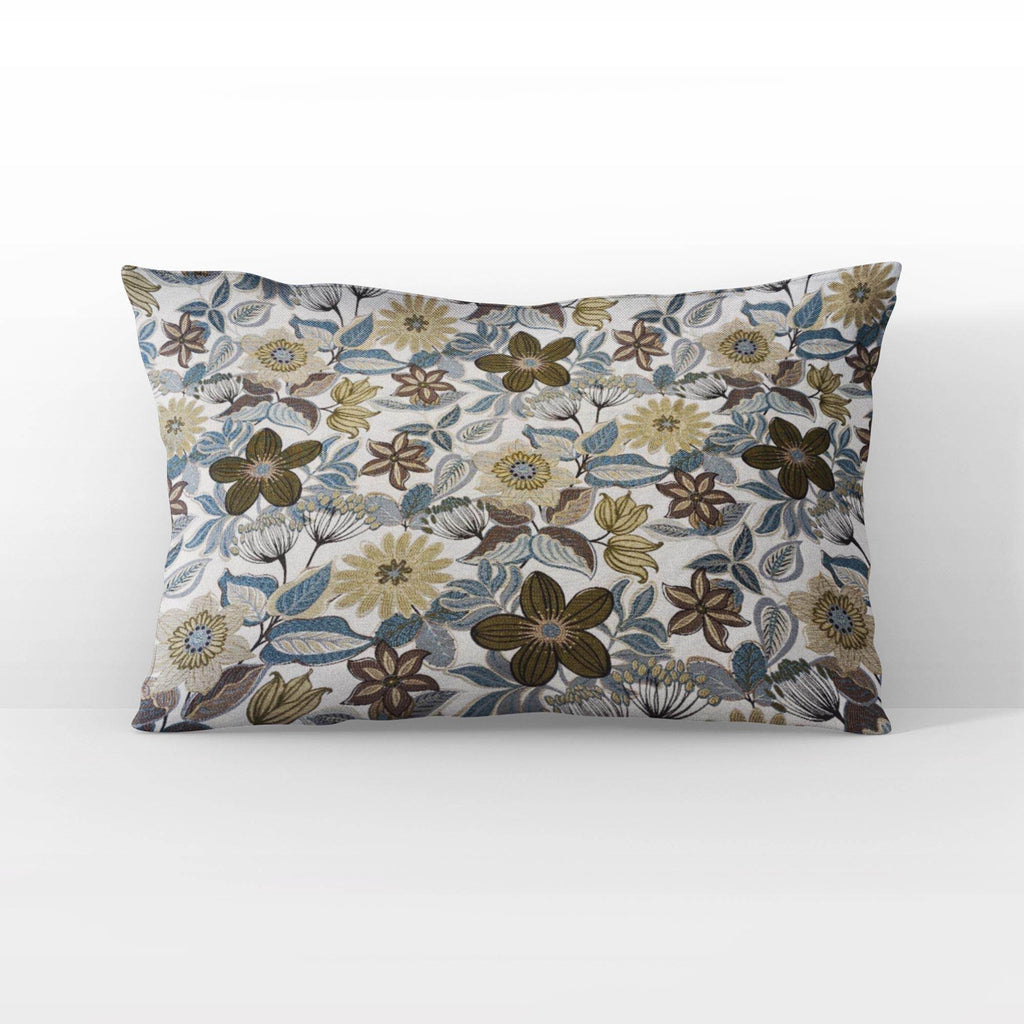 Plutus Gray Yellow Brown Harvest Bloom Floral Luxury Throw Pillow