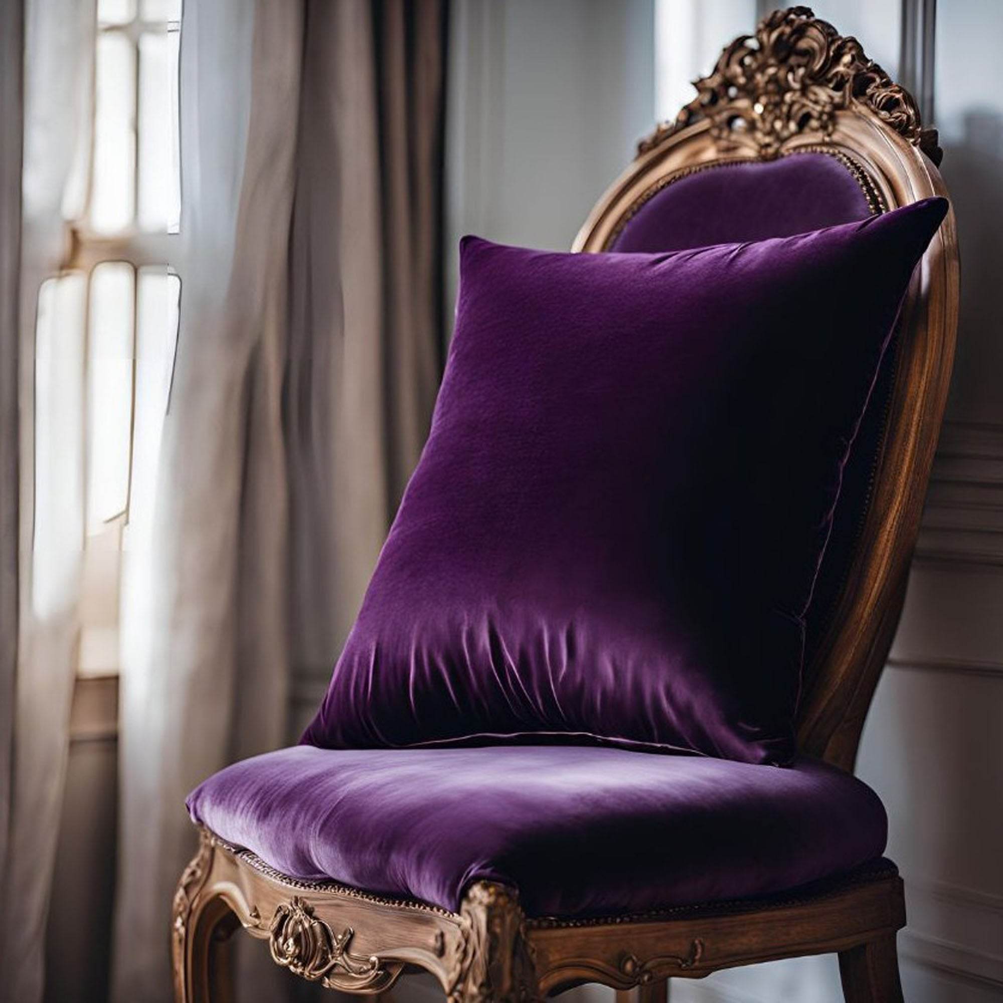 Plutus Plum Velvet Luxury Throw Pillow-2