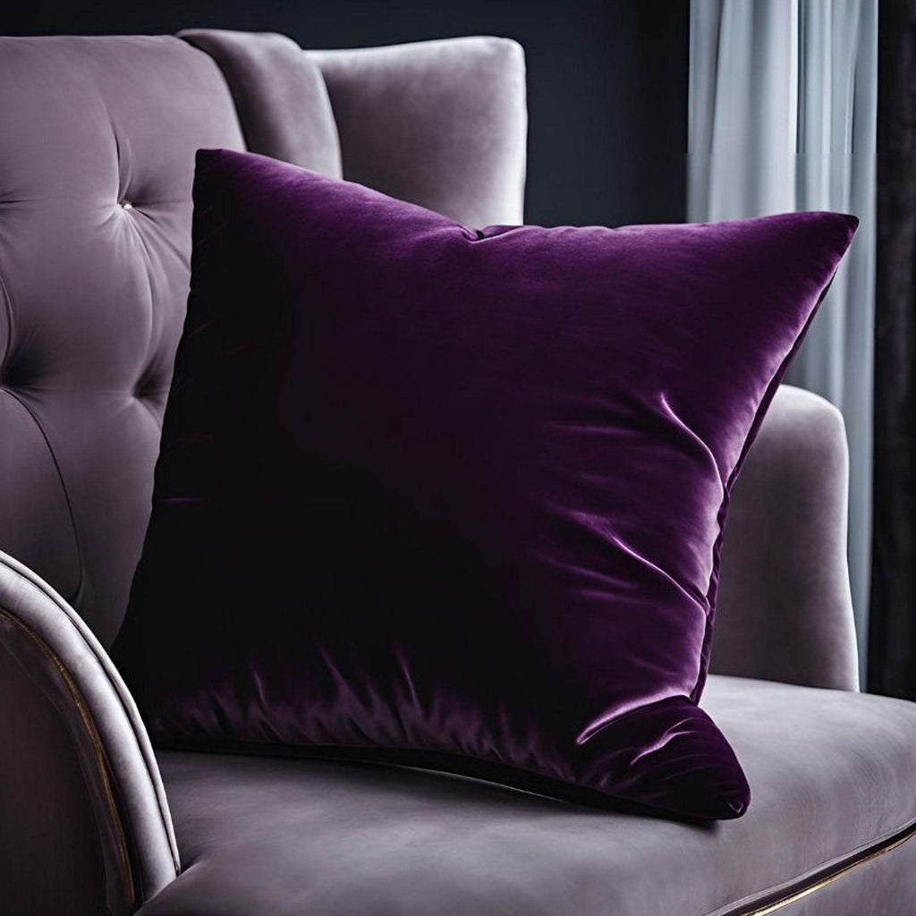 Plutus Plum Velvet Luxury Throw Pillow-3