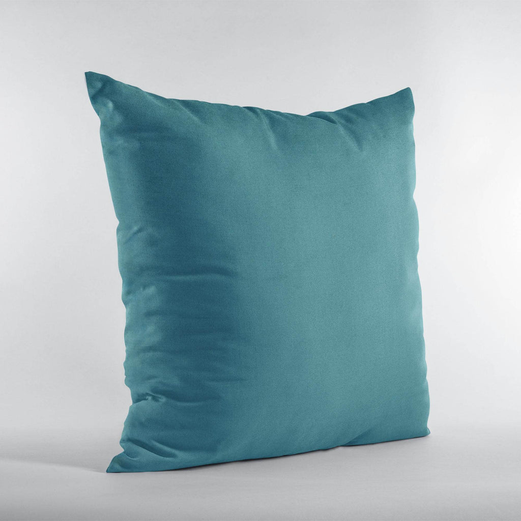 Plutus Sky Blue Solid Shiny Velvet Luxury Throw Pillow-2