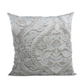 Plutus Versailles Grandeur Damask Gray Silver Velvet Luxury Throw Pillow-0