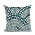 Plutus Sea Whisper Abstract Green Navy Velvet Luxury Throw Pillow-0
